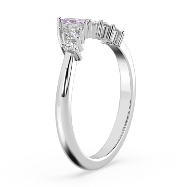 fitted pink sapphire and diamond wedding band 3