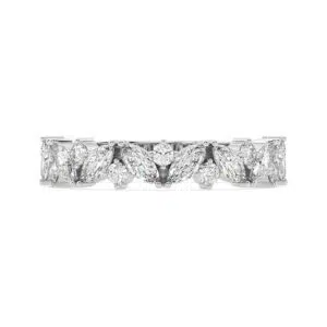 marquise and round diamond eternity ring