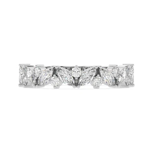 marquise and round diamond eternity ring