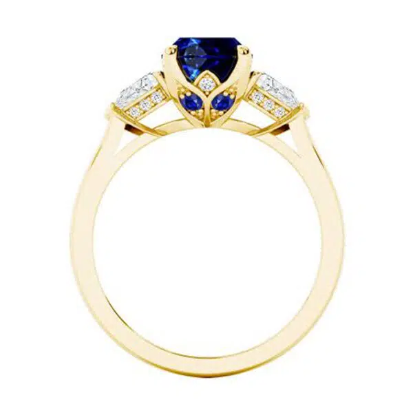 oval blue sapphire with pear diamond sides 3