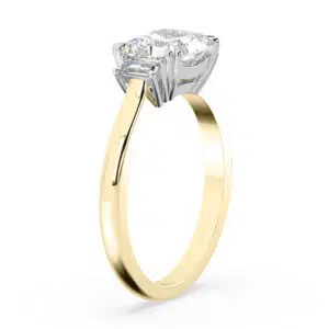 Side Set Emerald Cut Three Stone Diamond Engagement Ring 3