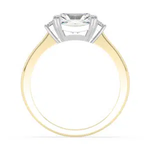 Side Set Emerald Cut Three Stone Diamond Engagement Ring 4