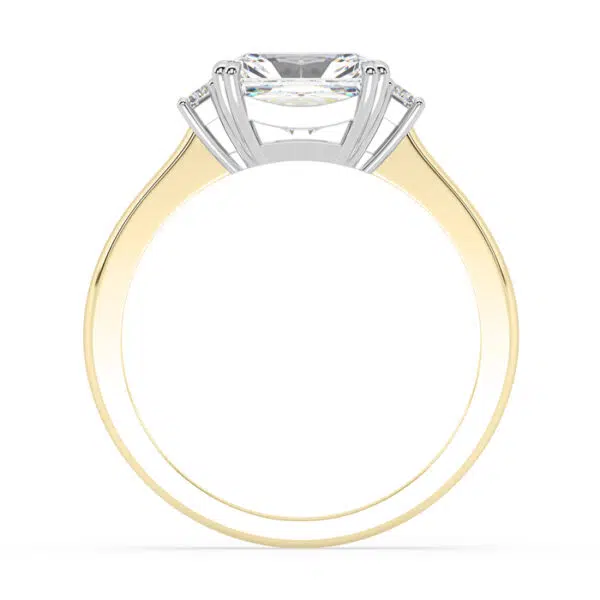 Side Set Emerald Cut Three Stone Diamond Engagement Ring 4