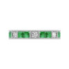 carre cut vintage emerald and diamond eternity ring