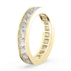 full eternity pave set yellow gold band 3