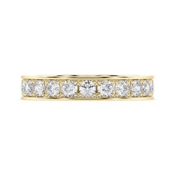 full eternity pave set yellow gold band