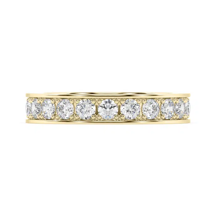 full eternity pave set yellow gold band