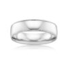 Plain white gold wedding band with rope edge detail