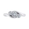 Three stone bezel set round diamonds ring