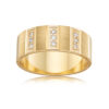 Yellow Gold mens wedding badn with nine diamonds