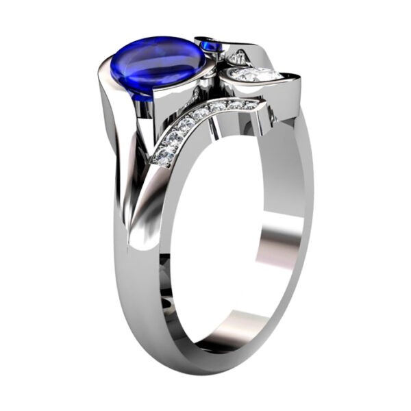 modern sapphire and diamond bezel set design 3