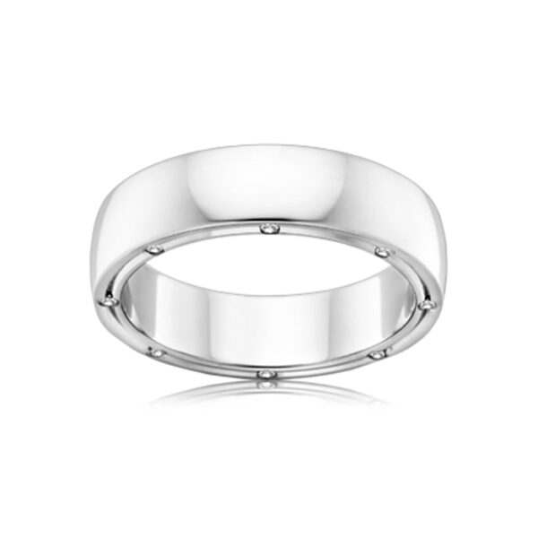 plain band wedding ring with diamonds