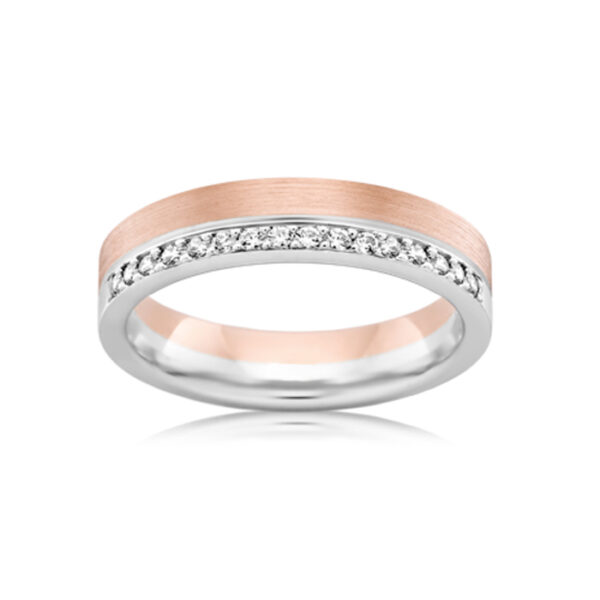 two tone mens wedding ring with diamonds