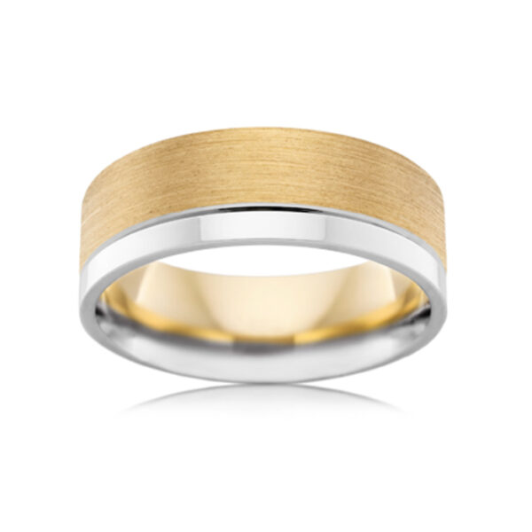 two tone wedding ring matt and polished