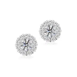 Modern Diamond Halo Earrings 50pt