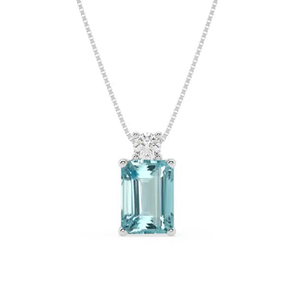 aquamarine and diamond pendant1