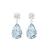 diamond and pear shaped light aquamarine drop earrings