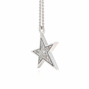 diamond star pendant white gold