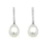 diamond teardrop shape pearls dangle earrings