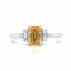 yellow sapphire and baguette diamond ring