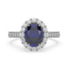 Classic Oval Blue Sapphire halo ring 4