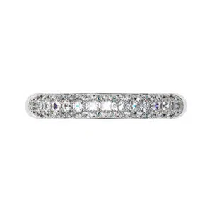 Three Row Cobblestone Micro Pave Diamond Half Eternity Band 1