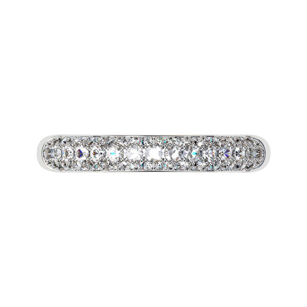 Three Row Cobblestone Micro Pave Diamond Half Eternity Band 1