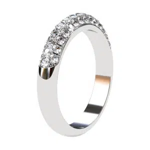 Three Row Cobblestone Micro Pave Diamond Half Eternity Band 2