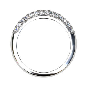 Three Row Cobblestone Micro Pave Diamond Half Eternity Band 3