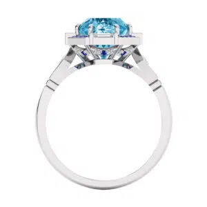 art deco aquamarine dress ring with blue sapphire highlights 3