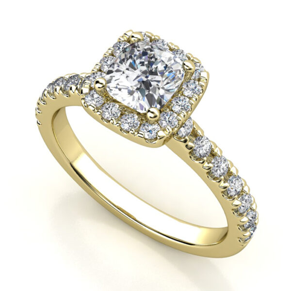 asscher cut halo engagement ring in yellow gold 1