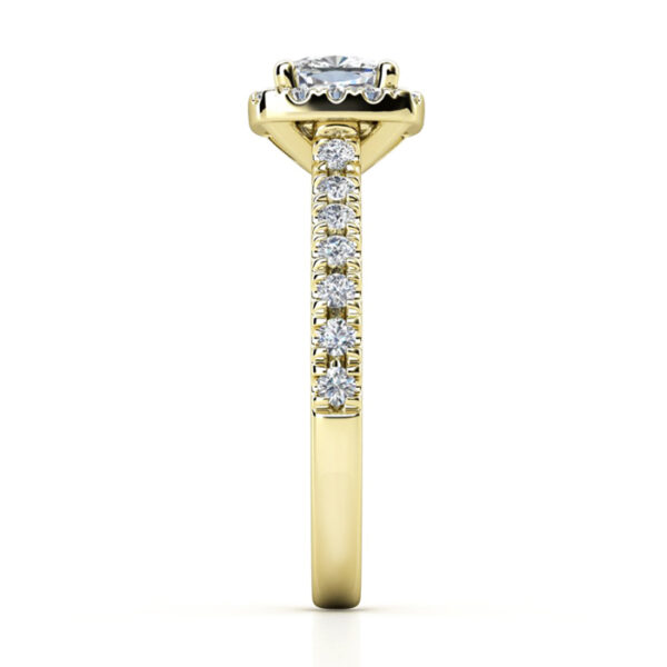 asscher cut halo engagement ring in yellow gold 3