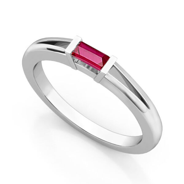 baguette ruby stacking ring 2