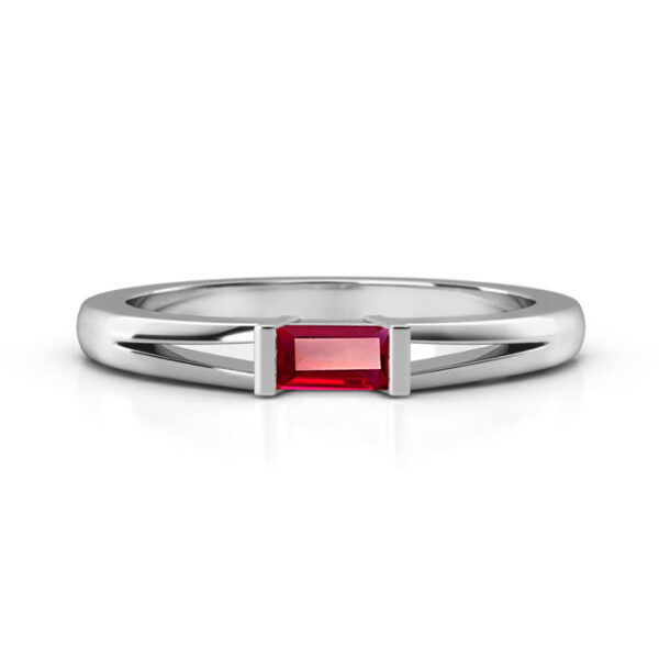 baguette ruby stacking ring 4