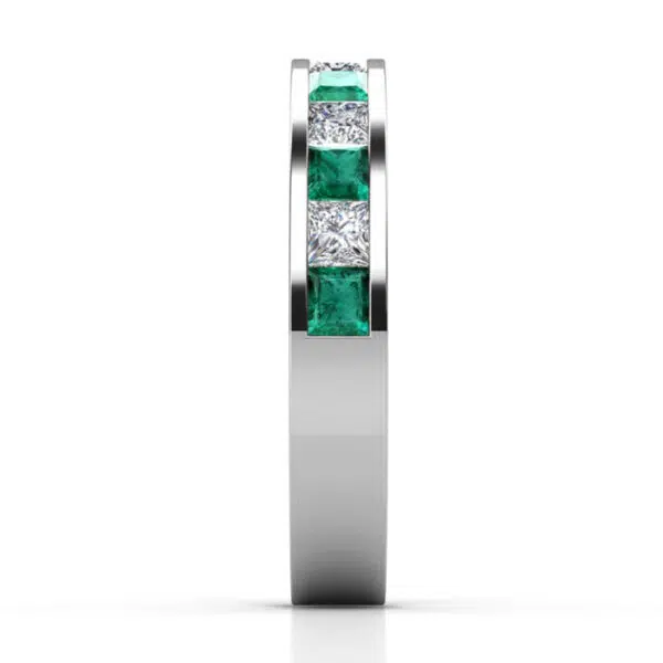 carre diamond and emerald eternity band 3