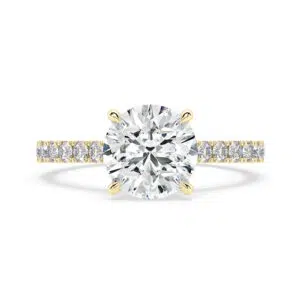 classic round cut diamond with diamond band 1