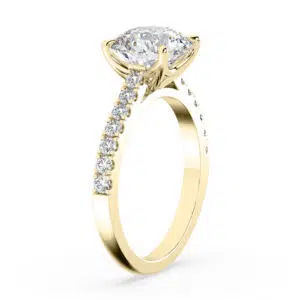 classic round cut diamond with diamond band 3