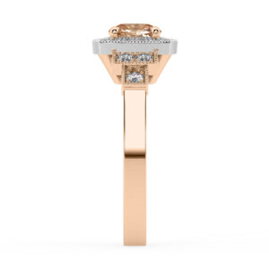 cognac diamond art deco style dress ring 4