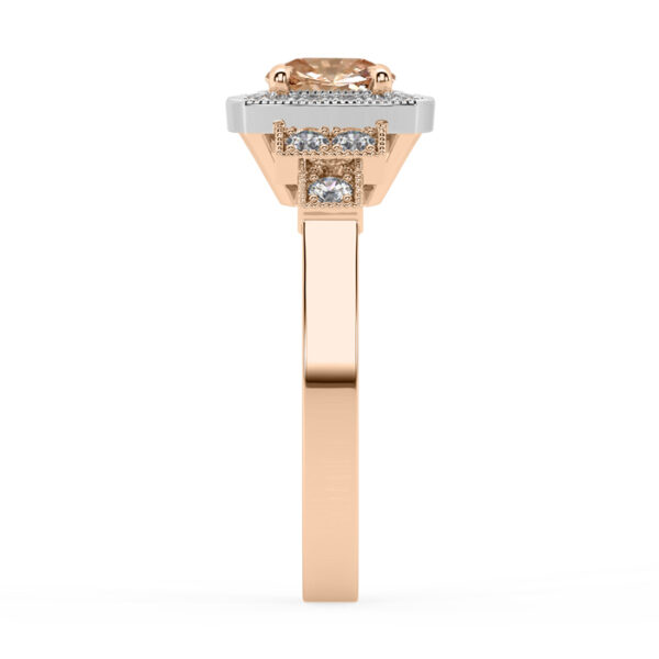 cognac diamond art deco style dress ring 4