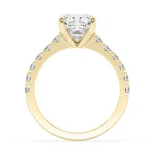 cushion cut diamond engagement ring in yellow gold 2