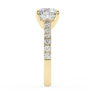 cushion cut diamond engagement ring in yellow gold 4