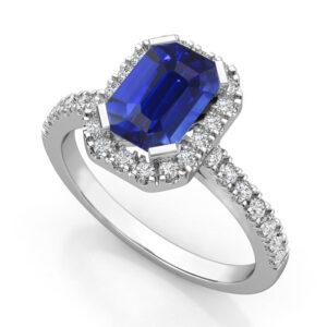 emerald cut sapphire halo engagement ring 1