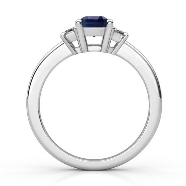 emerald cut sapphire three stone engagement ring 2