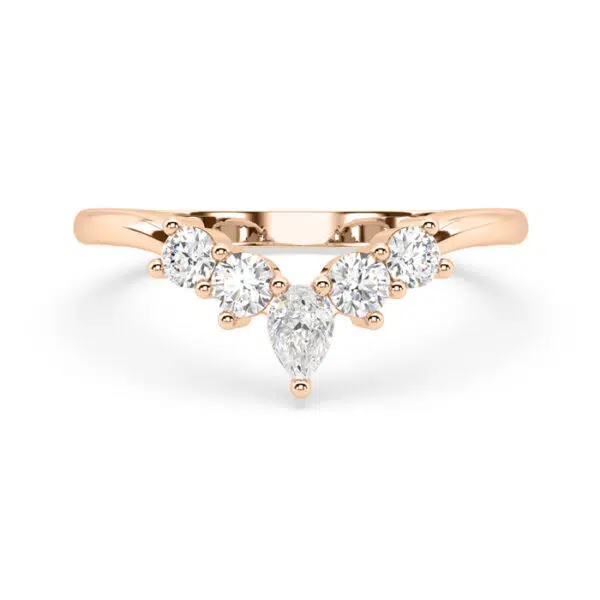 fitted diamond wedding ring rose gold 1