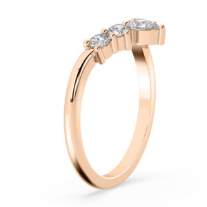 fitted diamond wedding ring rose gold 3