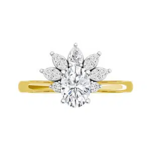 floral inspired oval half halo engagement ring 1