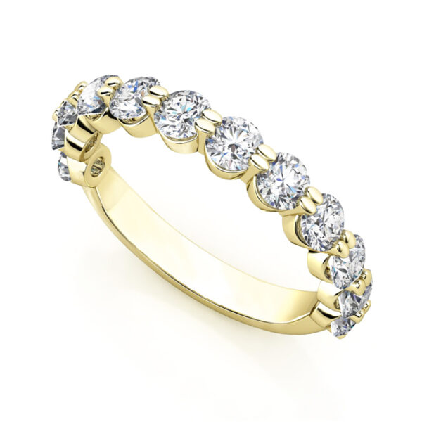 half diamond eternity ring with horizontal claws yg 3