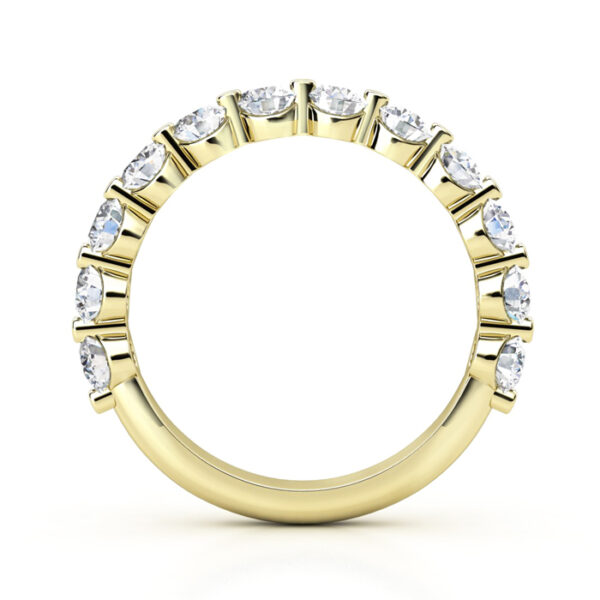 half diamond eternity ring with horizontal claws yg 4