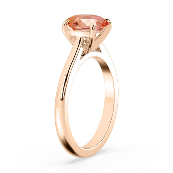 oval padparadascha solitaire engagement ring 3