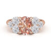 oval padparadscha with round diamond side stones 4